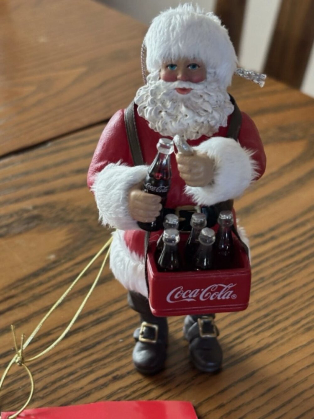 Coca-Cola Santa Opening Bottle Kurt S Adler Holiday Christmas Ornament
